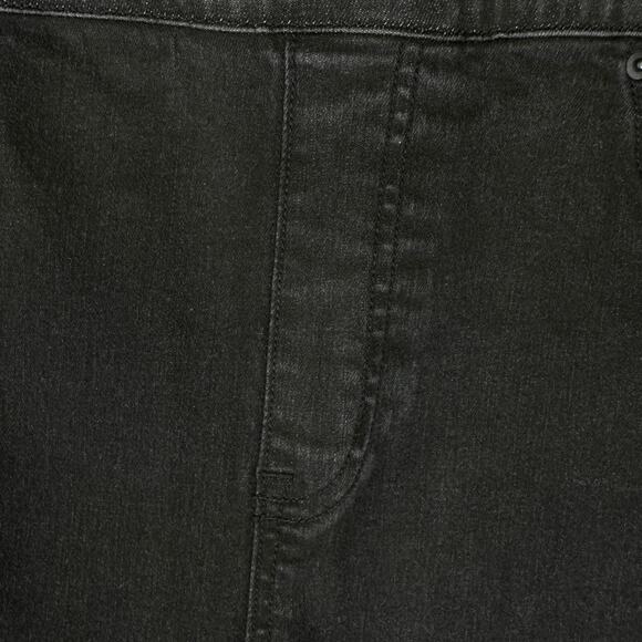 SPANX Black Distressed Skinny Jeans 1X High Rise Slimming Y2K Grunge Raw Hem - Picture 4 of 10